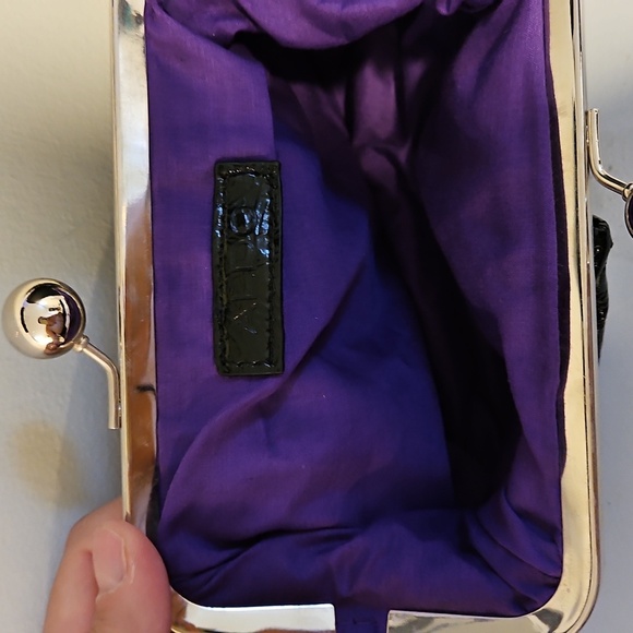 Aldo Womens Black Clutch Purse night out coktail prom wedding small - Picture 2 of 4